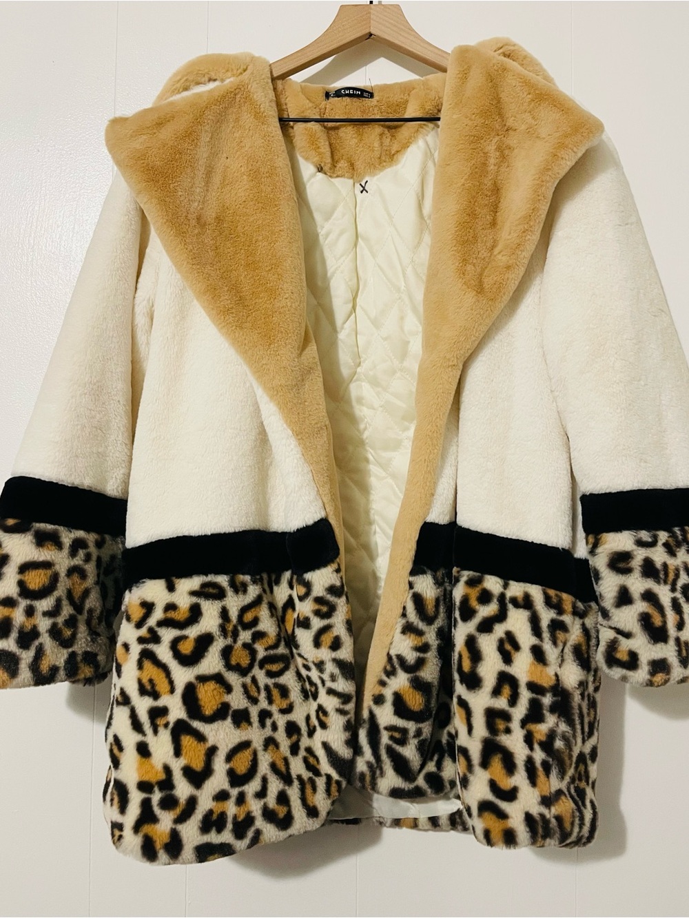 Fuzzy Cheetah Print Coat